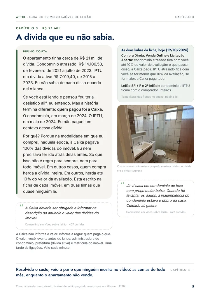 Página do guia: R$ 21 mil: a dívida que a Caixa pagou